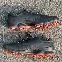 Men’s Ecco Biom Cleated Golf Shoe 44EU• Black/Red • Hydromax Yak Leather