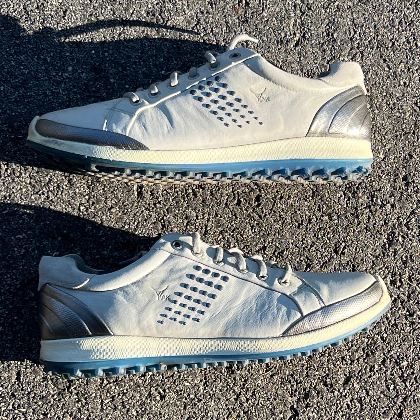 Men’s Ecco Biom Spikeless Golf Shoes 44EU -Grey/Blue- Hydromax Yak Leather