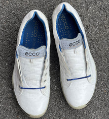 Men’s Ecco Biom Cleat-less Golf Shoe 45EU •White• Hydromax yak Leather