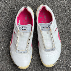 Women’s Ecco Biom Spikeless Golf Shoes 36EU -White/Pink- Hydromax Yak Leather