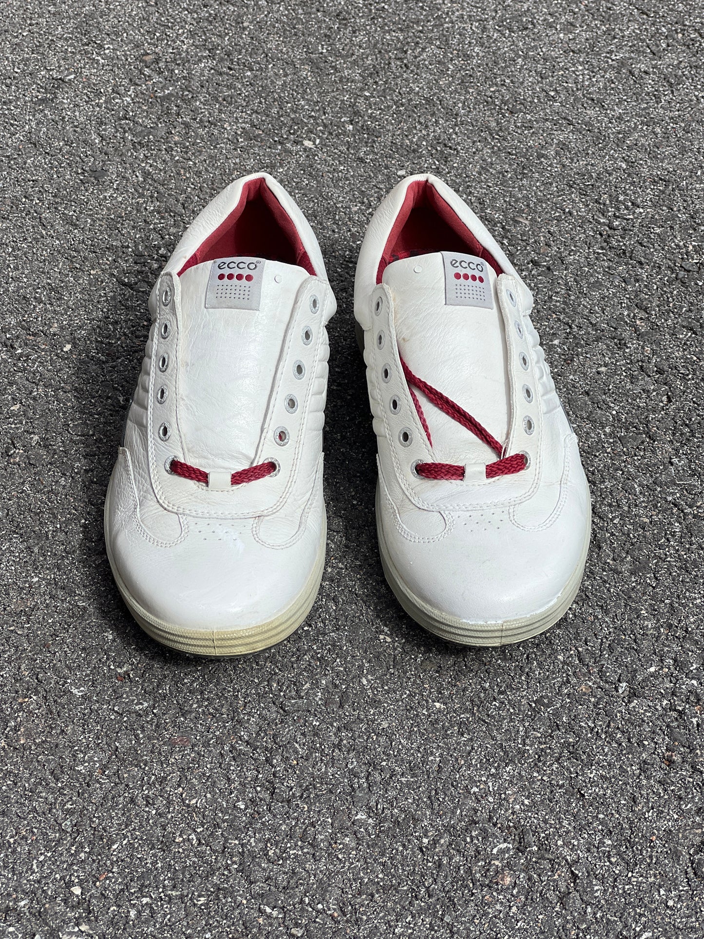 Men’s Ecco Premier Cleat-less Golf Shoe 46EU •White/ Grey• Hydromax Leather