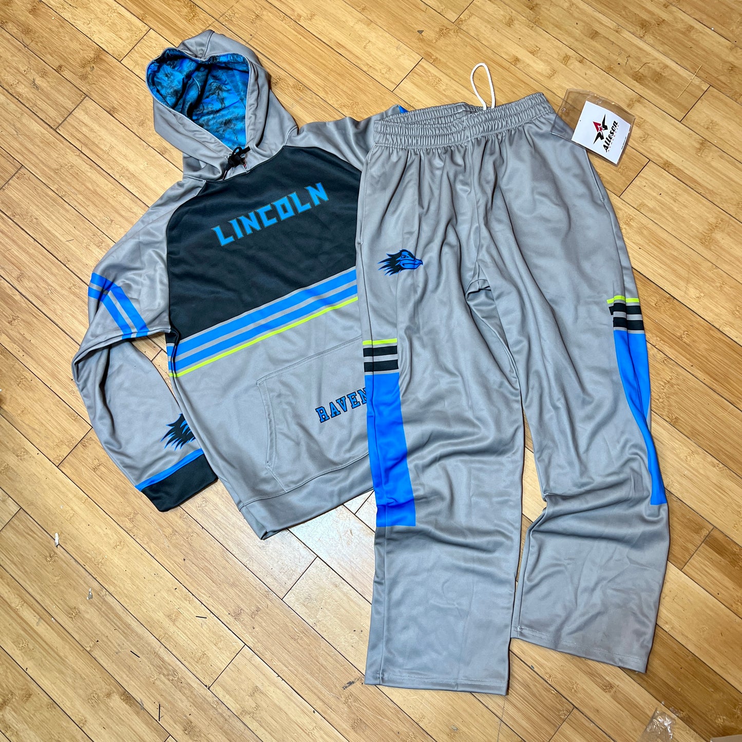 Men's Allerson Atheletic Lincoln Ravens Gameday Fleece Hoody & Pant Set Large