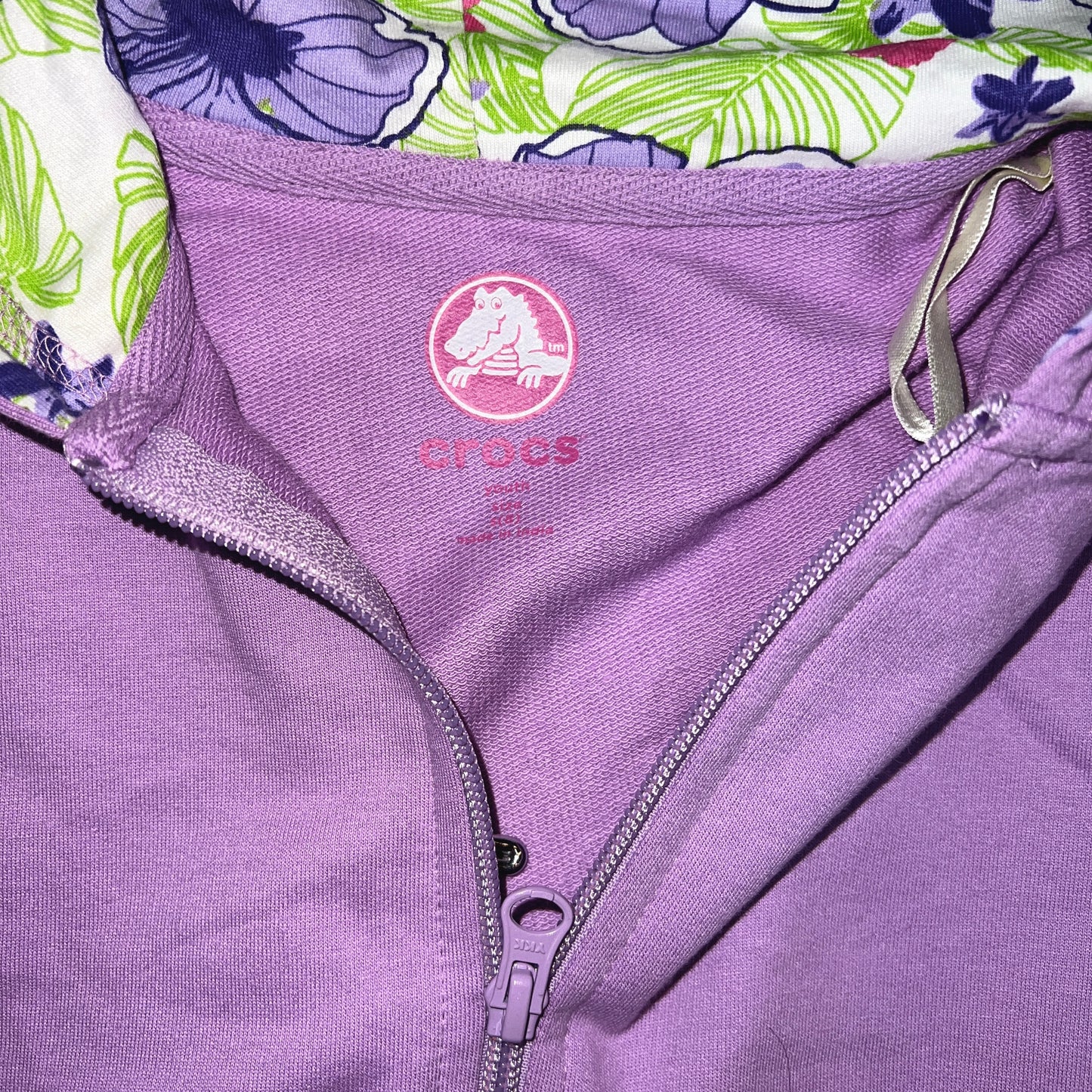 Children's Crocs Full-Zip Hoodie - Size 8 African Violet