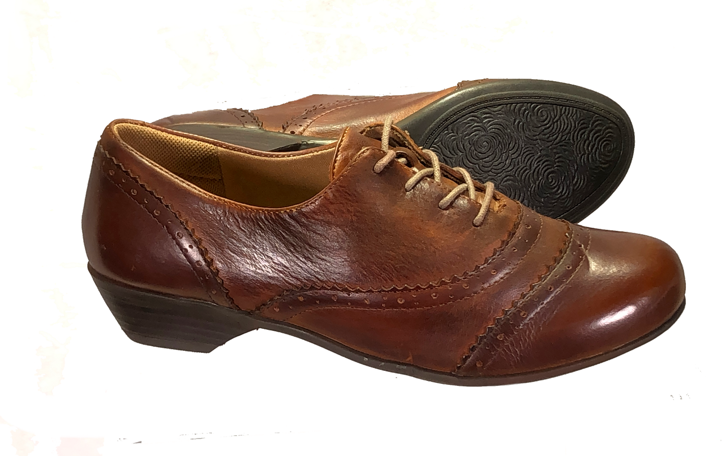 COMFORTIVA Women's •Reddell• Brogue Oxford 10M Brown Multi Leather