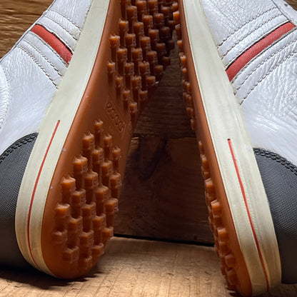 Men’s Ecco  Premier Cleat-less Golf Shoe 45EU •White/ Grey/Fanta• Hydromax  Leather