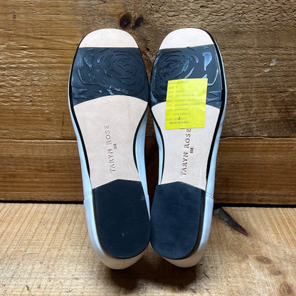 Taryn Rose • Bradley •Slip on  Flat 6M White Leather