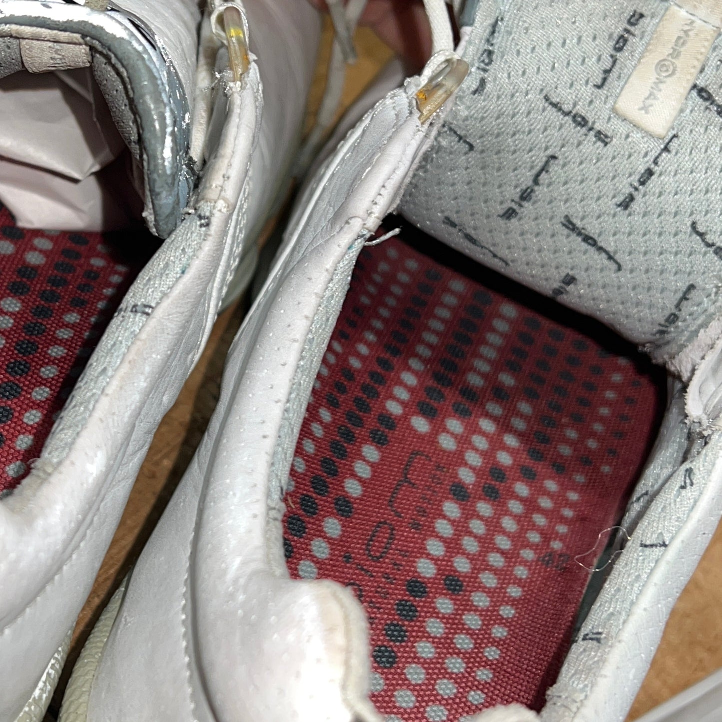 Men’s Ecco Biom Cleated Golf Shoe  42EU •White/Grey• Hydromax Yak Leather