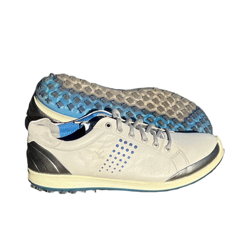 Men’s Ecco  Biom Spikeless Golf Shoes 45EU -Grey/Blue- Hydromax Yak Leather
