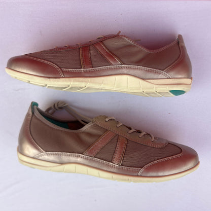 Woman’s Ecco  ECCO Bluma  Lace Oxford  39M Metallic Taupe Mesh/Leather