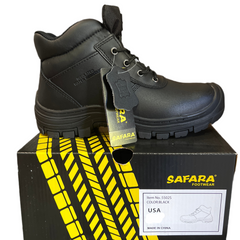 Safara 5502 Black Leather Steel-toe Work Boot