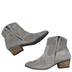 Sofft Womens Padma  Western  Bootie Taupe Velour Suede Stone  8M