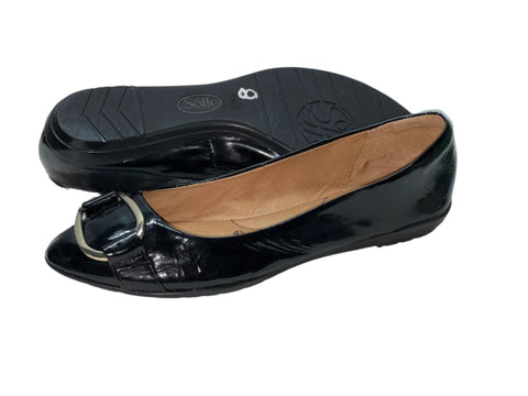 Women’s Sofft  Black Patent  Leather Flat 8M