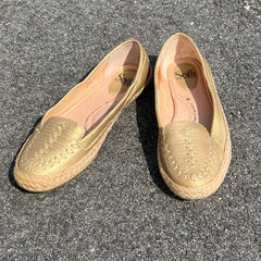 Woman’s  Sofft Malila Jute Wrapped Slip-on Moc 7.5M Gold Leather