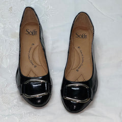 Women’s Sofft  Black Patent  Leather Flat 8M