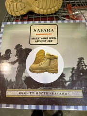 Safara NJ6611 Khaki Leather/Nylon 8” Side-zip Steel-toe Workboot