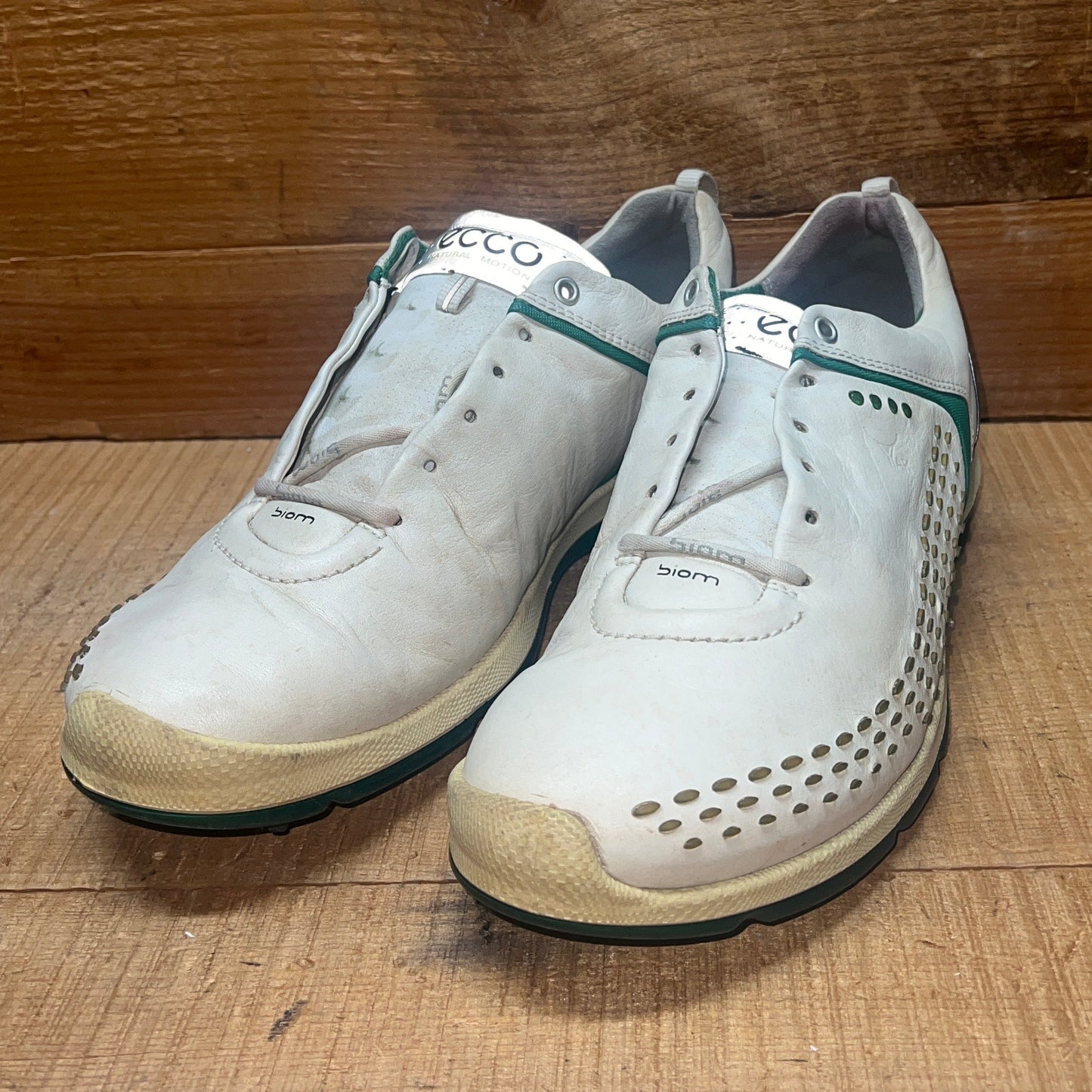 Men’s Ecco Biom Cleated Golf Shoe  44EU •White• Hydromax Yak Leather