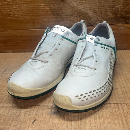 Men’s Ecco Biom Cleated Golf Shoe  44EU •White• Hydromax Yak Leather