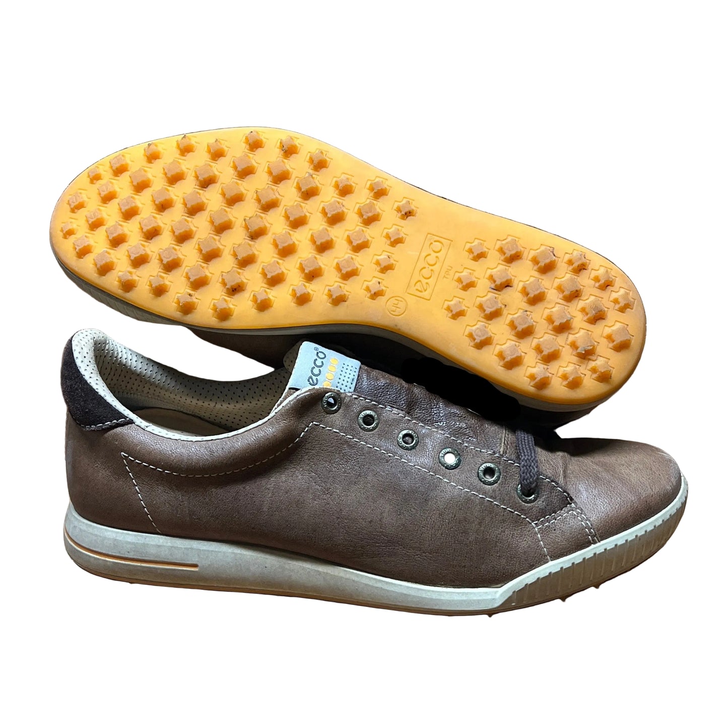 Men’s Ecco Street Premier Cleat-less Golf Shoe 44EU • taupe • Leather