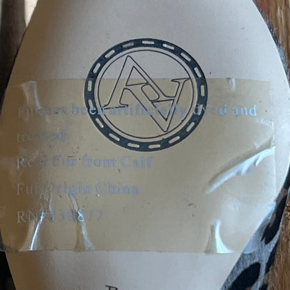 ADRIENNE VITTADINI Women's  •Nyla• 6M Ankle Bootie Flint-grey/Black  Pony Fur-Leather