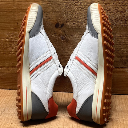 Men’s Ecco  Premier Cleat-less Golf Shoe 45EU •White/ Grey/Fanta• Hydromax  Leather