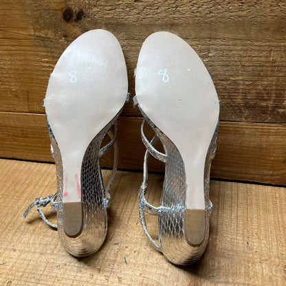 Isola Women's •Fidelia•  Wedge Sandal  8M Silver Reptile