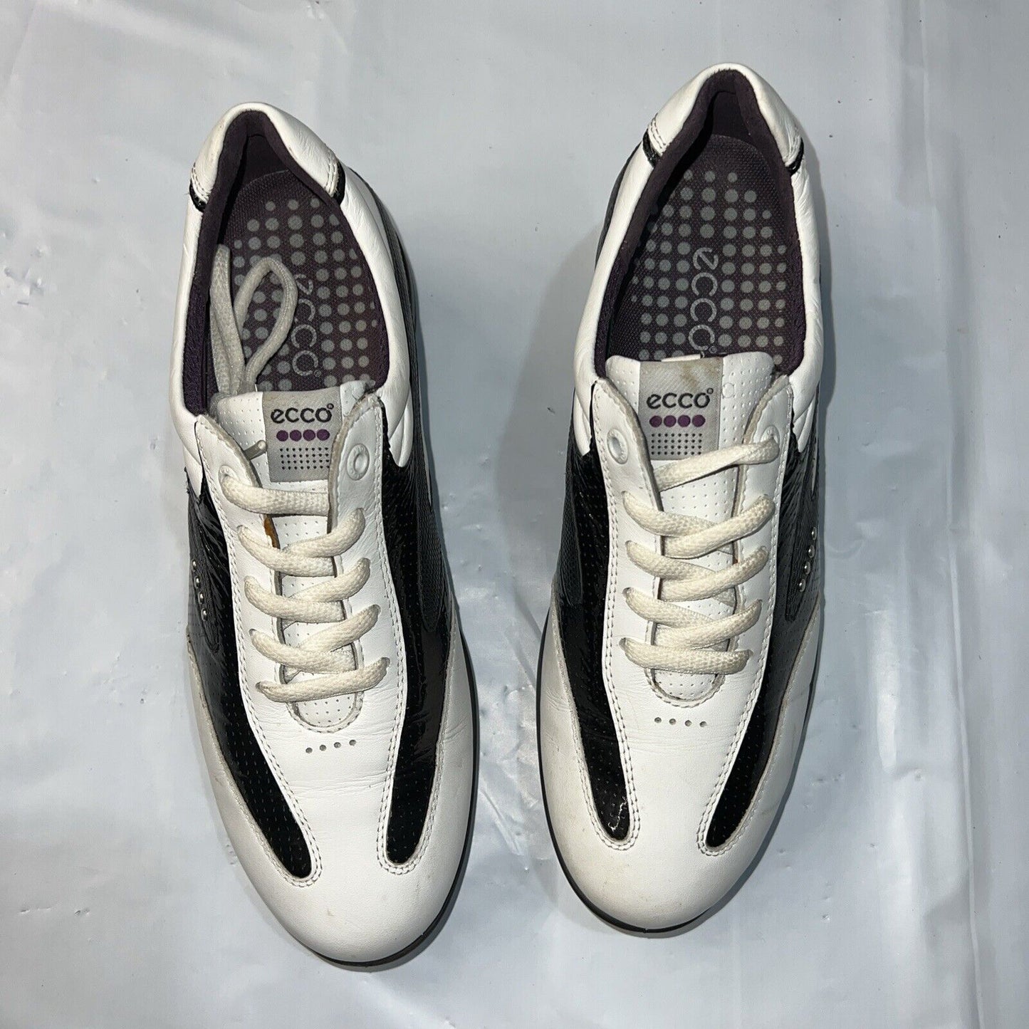 Women’s Ecco Hydromax  Leather Spiked Golf Shoe 38EU White/Black