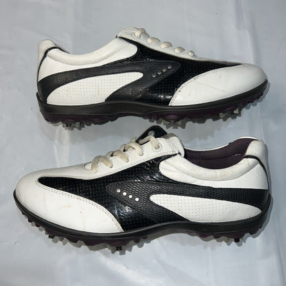 Women’s Ecco Hydromax  Leather Spiked Golf Shoe 38EU White/Black