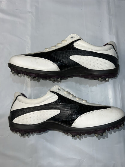 Women’s Ecco Hydromax  Leather Spiked Golf Shoe 38EU White/Black