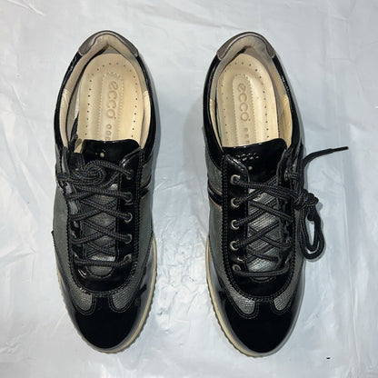 Women’s Ecco Street Spikeless Golf Shoe 41EU Black/Metallic Hydromax Leather