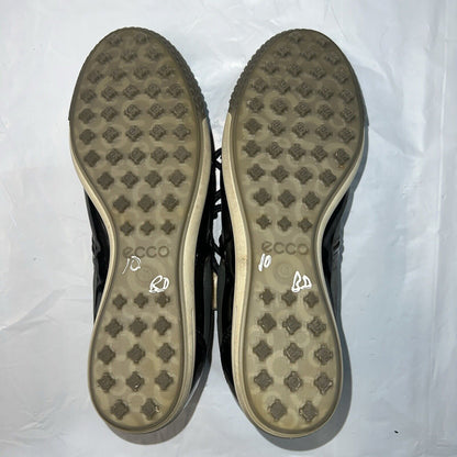 Women’s Ecco Street Spikeless Golf Shoe 41EU Black/Metallic Hydromax Leather