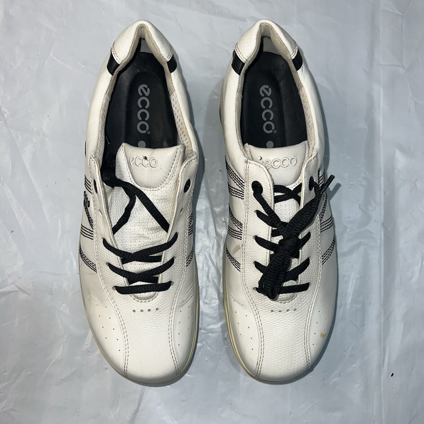 Women’s Ecco Spiked Golf Shoe 39EU  White/Black Leather