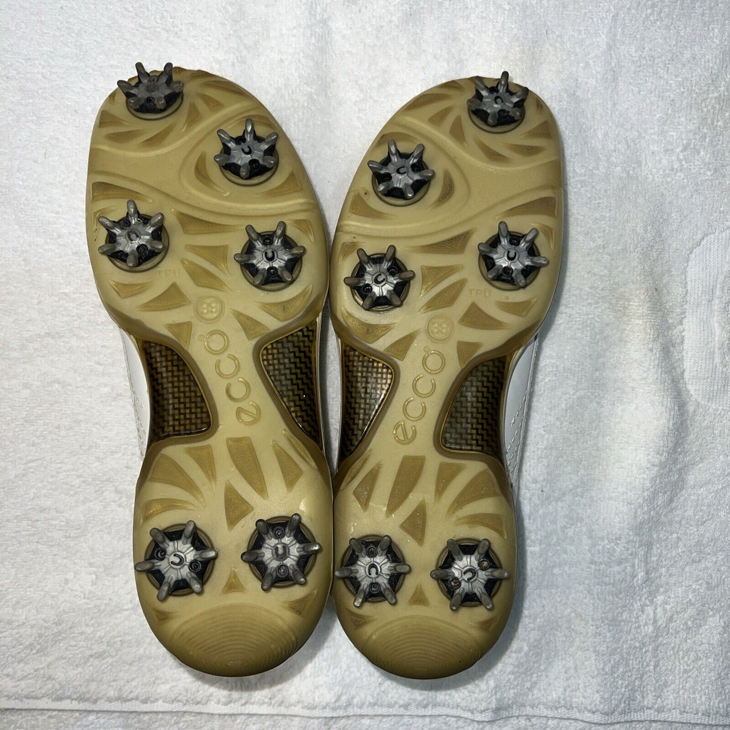 Women’s Ecco Spiked Golf Shoe  39EU White Hydromax  Leather