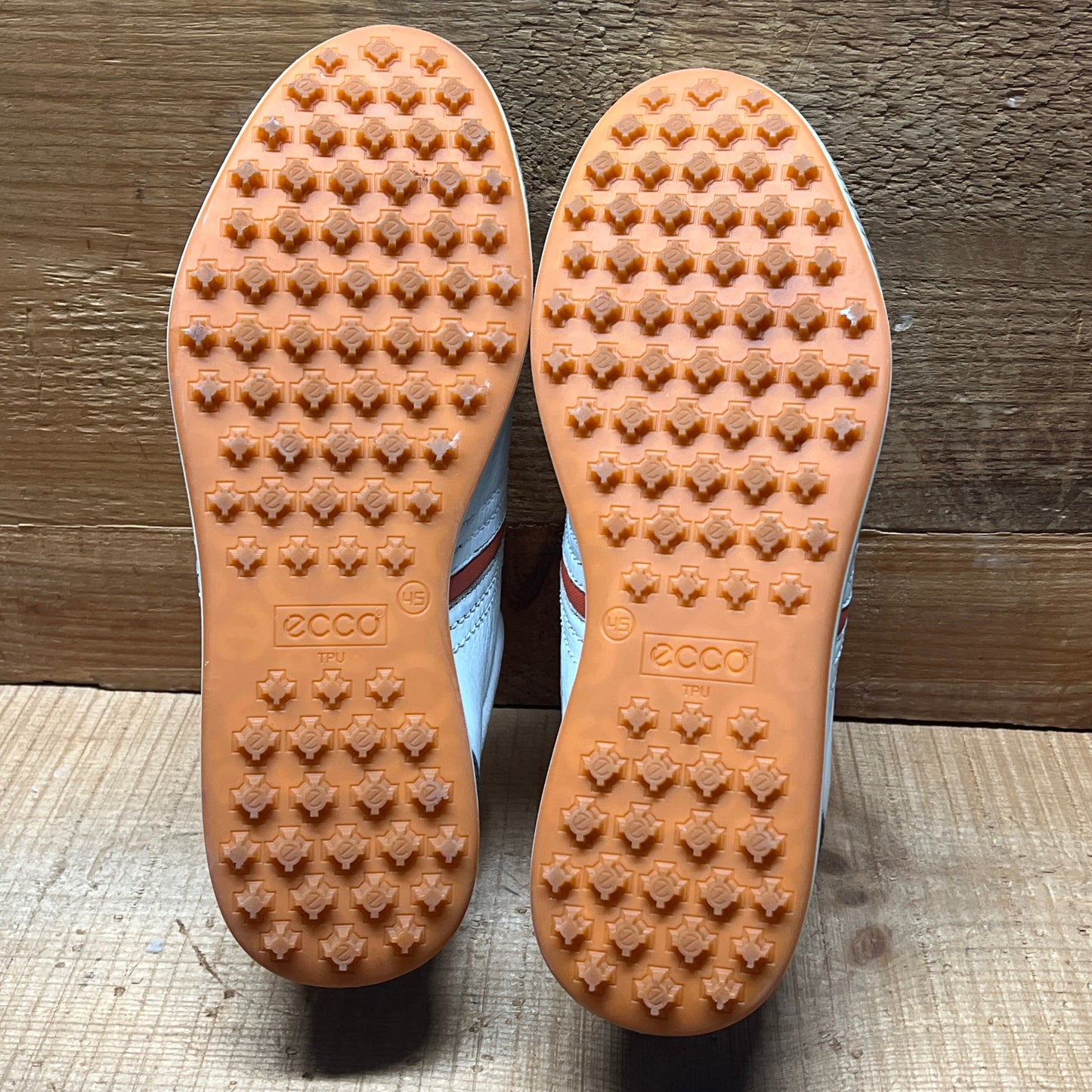 Men’s Ecco  Premier Cleat-less Golf Shoe 45EU •White/ Grey/Fanta• Hydromax  Leather