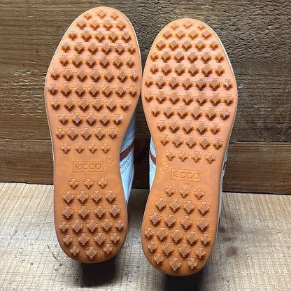 Men’s Ecco  Premier Cleat-less Golf Shoe 45EU •White/ Grey/Fanta• Hydromax  Leather