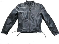 George Dyer LeatherMen's  Leather Motorcycle Jacket reflect 506