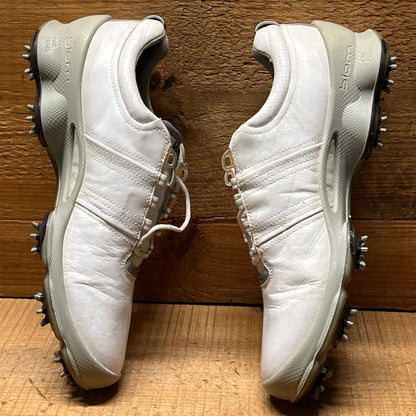 Men’s Ecco Biom Cleated Golf Shoe  44EU •White/Grey• Hydromax Yak Leather