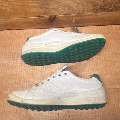 Men’s Ecco  Biom Cleat-less Golf Shoe 46EU •White/Green• Hydromax  Yak Leather