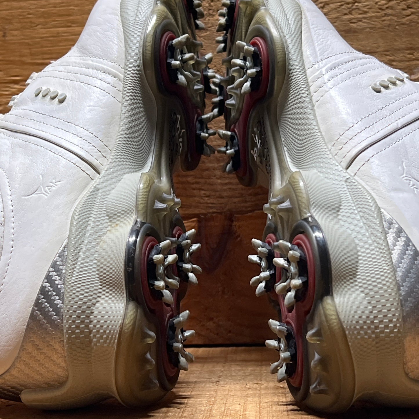 Men’s Ecco Biom Cleated Golf Shoe  44EU •White/Grey• Hydromax Yak Leather