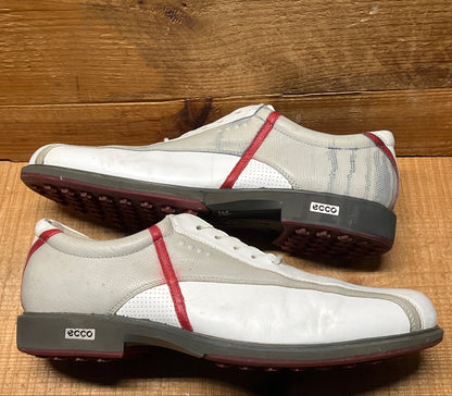 Men’s Ecco Cleat-less Golf Shoe 44EU •Whit/Grey/Black • Hydromax Leather