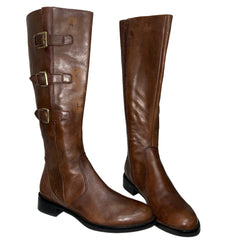 ECCO Women's "Sullivan" Tall Buckle Boot Cognac Leather EU 37