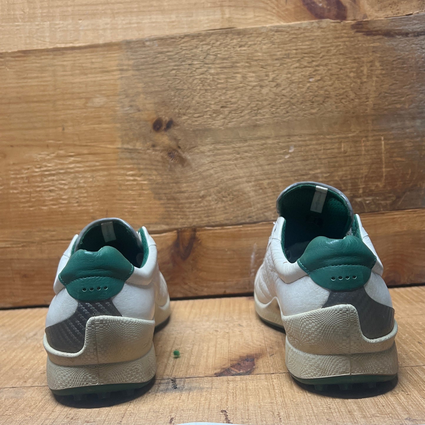 Men’s Ecco  Biom Cleat-less Golf Shoe 46EU •White/Green• Hydromax  Yak Leather