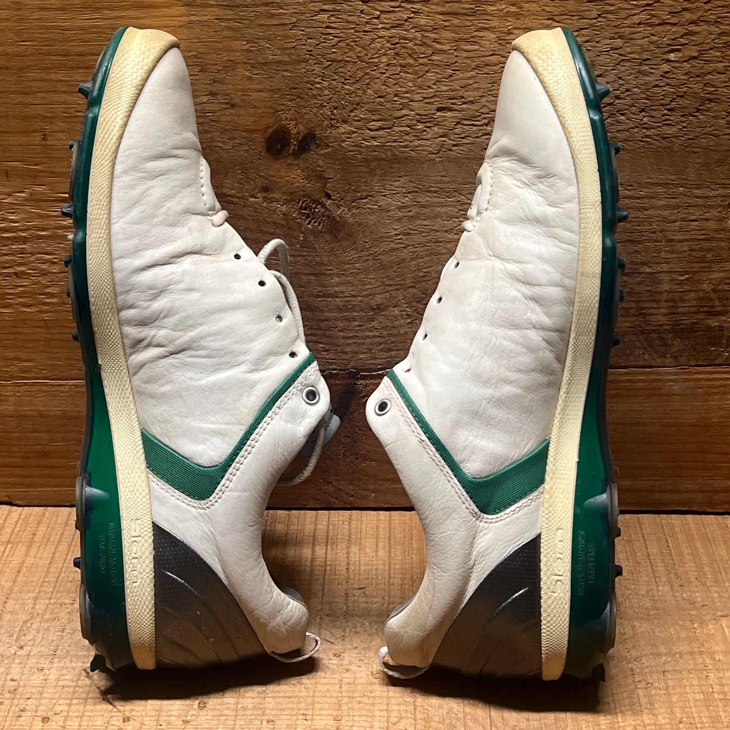 Men’s Ecco Biom Cleated Golf Shoe  44EU •White• Hydromax Yak Leather