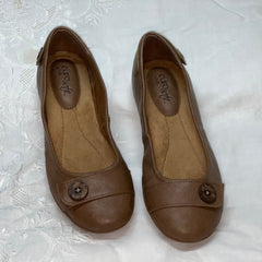 Womens EuroSoft by Sofft Round toe Button Flat 6.5M Taupe