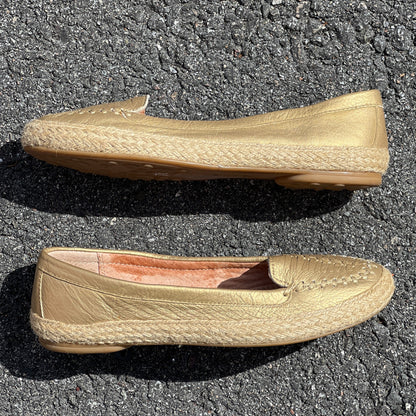 Woman’s Sofft Malila Jute Wrapped Slip-on Moc 7.5M Gold Leather