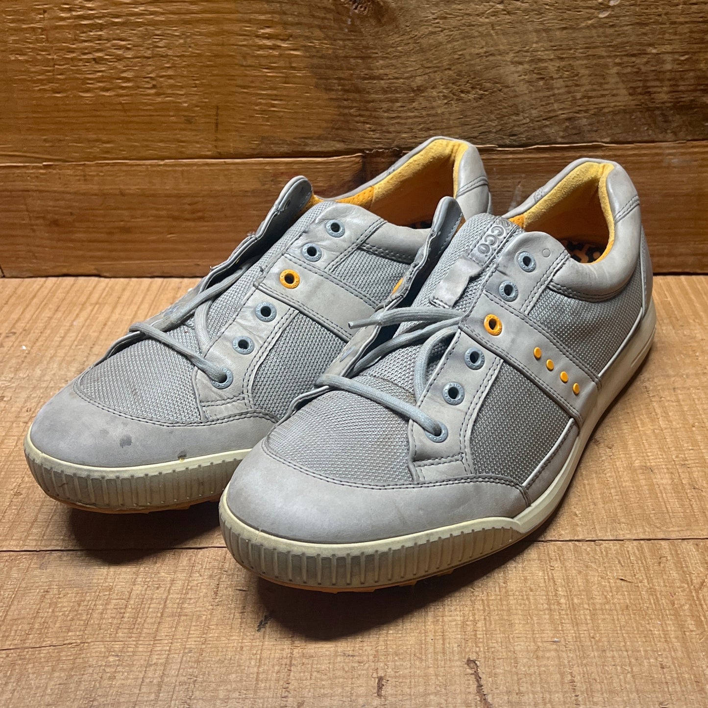 Men’s Ecco Street Premier Cleat-less Golf Shoe 46EU • Grey/Fanta •Mesh/Leather