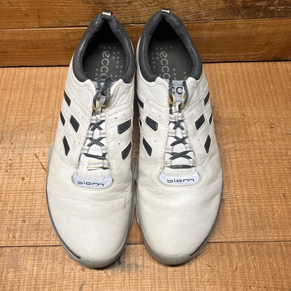 Men’s Ecco Biom Cleated Golf Shoe  44EU •White/Red• Hydromax Yak Leather