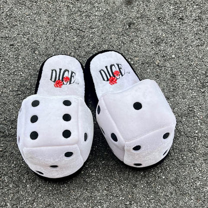 2 pair Vintage Las Vegas Footwear Fuzzy dice slippers size 6-7