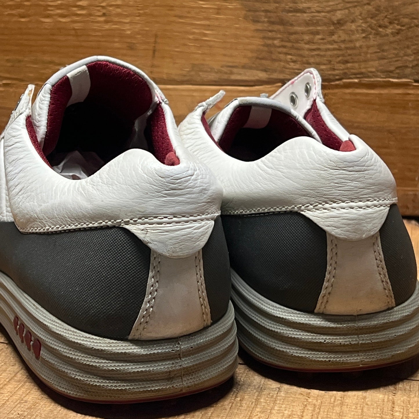 Men’s Ecco  Premier Cleat-less Golf Shoe 44EU •White/ Grey• Hydromax  Leather