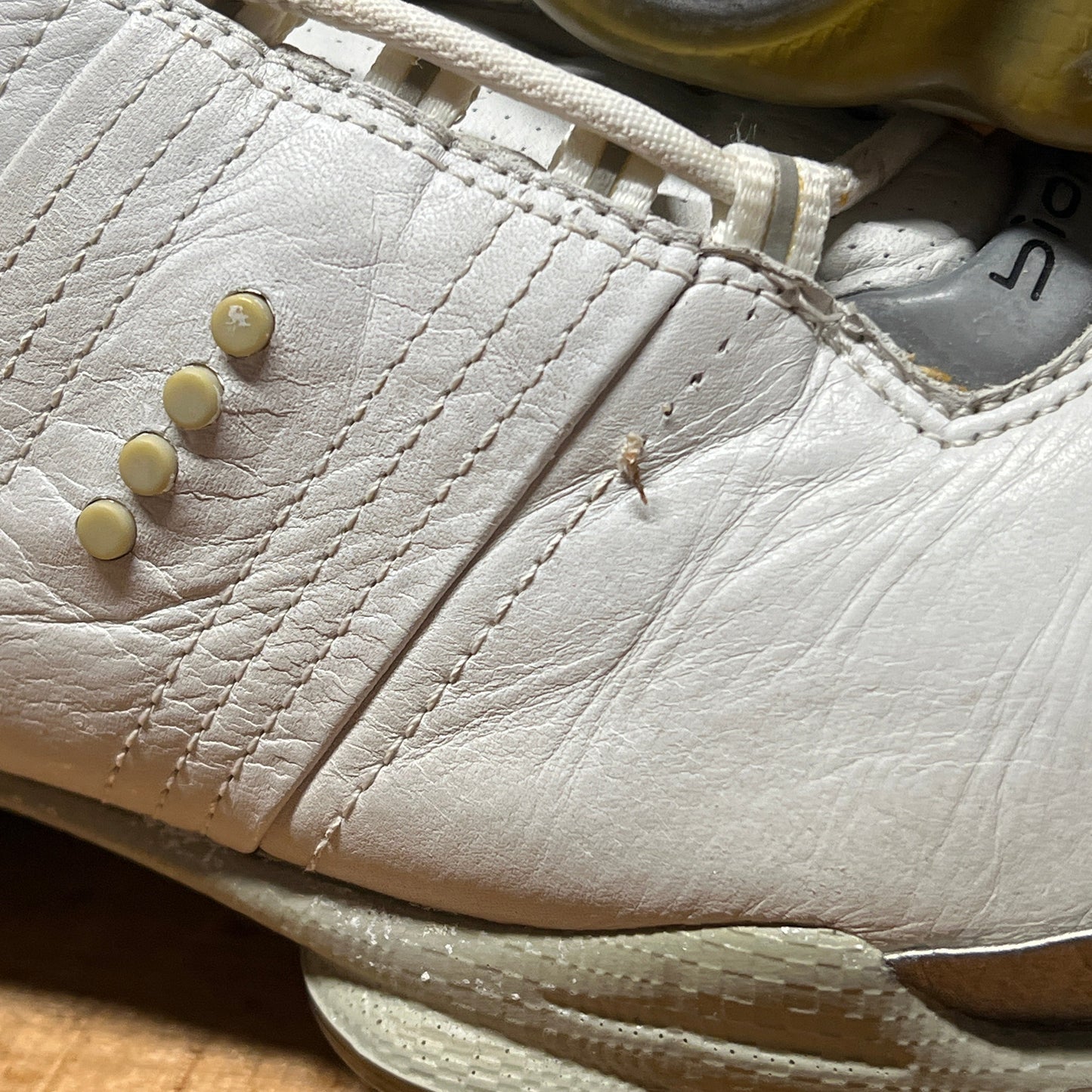 Men’s Ecco Biom Cleated Golf Shoe  42EU •White/Grey• Hydromax Yak Leather