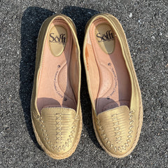 Woman’s  Sofft Malila Jute Wrapped Slip-on Moc 7.5M Gold Leather